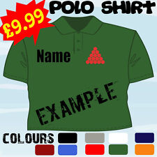 SNOOKER PUB TEAM PLAYER CLUB PERSONALISED T POLO SHIRT