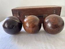 Wooden Lawn Boules, Bowls