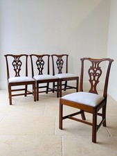 Set of Four Antique Georgian Chippendale Mahogany Dining Chairs c.1780