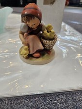  Hummel Chick Bird Figurine  4 1/2" Girl Feeding Chicks