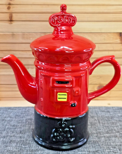 Royal mail red post box - red, teapot