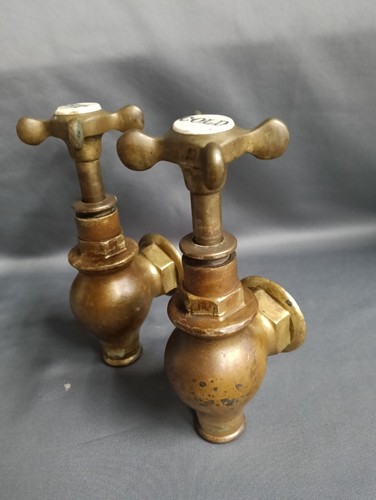 Bare brass globe taps - bare,