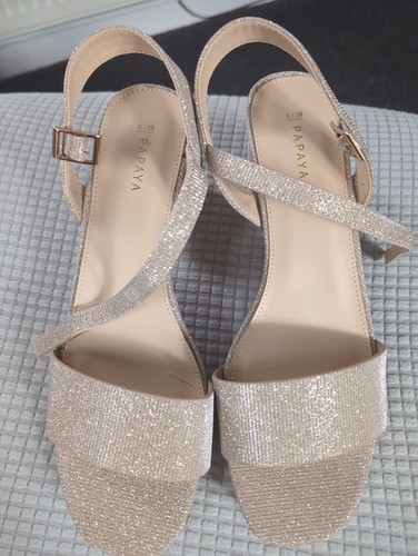 Papaya gold sparkly sandals - papaya,