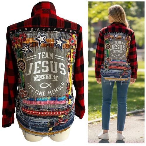 Upcycled flannel jacket - upcycled,