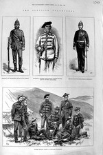 Old Antique Print 1881 Border