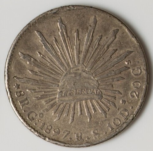 Mexico 1897 reales xf - go, rs
