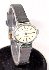 Vintage SEKONDA Ladies 22mm Black 17 Jewels Mechanical Wind Up Watch-Working