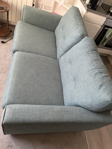 Seater blue fabric sofa - 2,