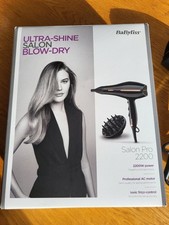 BaByliss Salon Pro Ultra-Shine Hair Dryer 2200W 2 Speed & 3 Heat Setting - Black