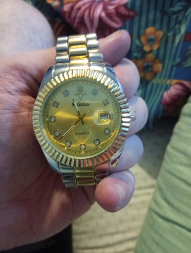 Men quartz watch - watch, gold