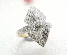 Art Deco Style Round Cut Lab