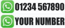 2 X Custom Personalised WhatsApp sticker with YOUR mobile NUMBER  FREE POSTAGE