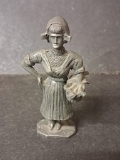 Vintage Peasant Royal Holland Pewter Daalderop Figurine Figure Metalware