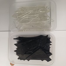 Bullseye Fusing glass clear & Black 3mm Off Cuts 900g 90COE