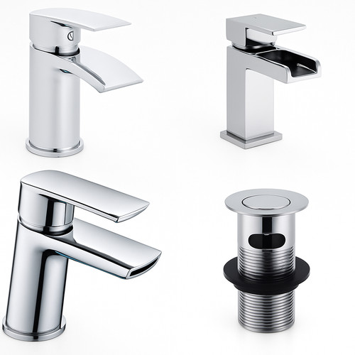 Small mono modern cloakroom - small,