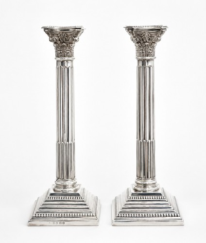 Pair antique sterling silver - pair,