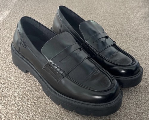 Kickers black leather loafers - kickers,