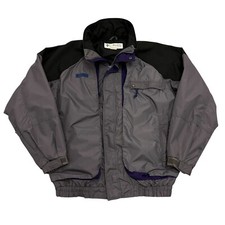 Vintage Columbia Jacket Powder Keg Grey Mens L Lined Full Zip Nylon