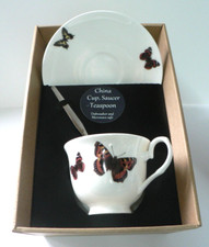 Butterfly bone china cup and