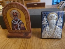 2 x Standing Wooden Icons of