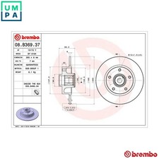2x BRAKE DISC 08.B369.37 FOR