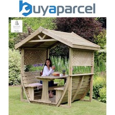 Zest Noah's Arbour Wooden Garden Seat Bench Shelter Sun Shade Trellis