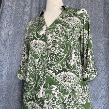 Women’s Matalan Papaya Smart Green & White 3/4 Sleeve Blouse Shirt. Size UK 12