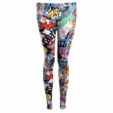 New Women Ladies Printed Pattern Stretch Full Length Leggings UK Plus Sizes 8-22