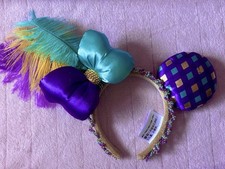 Disney Parks Mardi Gras Ornate Beaded Feathers Minnie Ears Headband ?