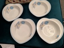 Barratt's Delphatic white Tableware Symphony Heart shaped Bowls X 4, Vintage