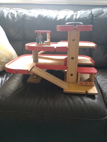 Wooden toy garage - toy,