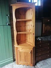 Lovely Solid Pine Freestanding Corner Shelf Unit / Cupboard
