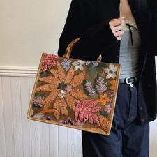 Women Top Handle Bag Sequins Stylish Summer Beach Bag for Wedding Party Vacation