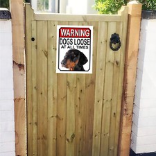 Warning Dogs Loose Doberman