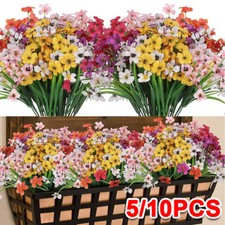 Artificial Flowers Plastic Fake Plants UV Resistant Home In/Outdoor Garden Decor