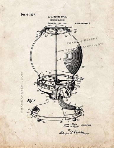 Vending machine patent print - machine,