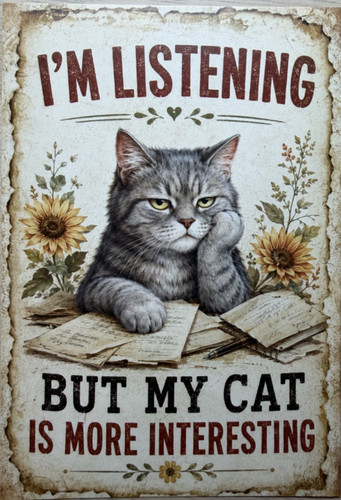 Cat attitude postcard - cat,