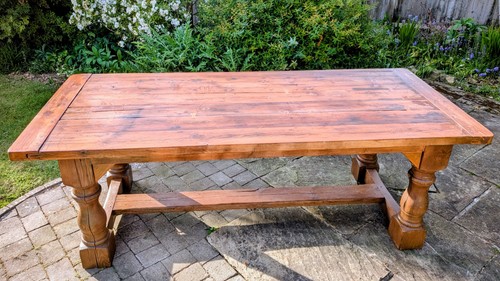 Vintage pine refectory dining - refectory,