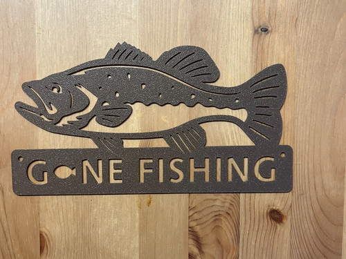 Gone fishing wall sign - fishing,