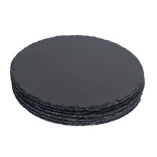 6x Round Slate Placemats
