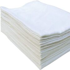 12 White Muslin Squares 100%