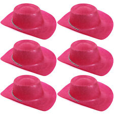 PINK GLITTER COWBOY HAT COWGIRL WILD WEST HEN DO FANCY DRESS LOT CONCERT
