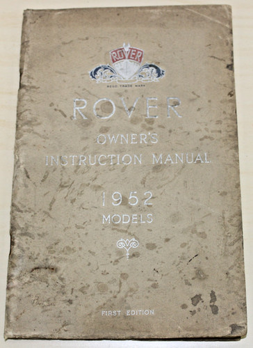 1951 rover owners instruction - 1951,