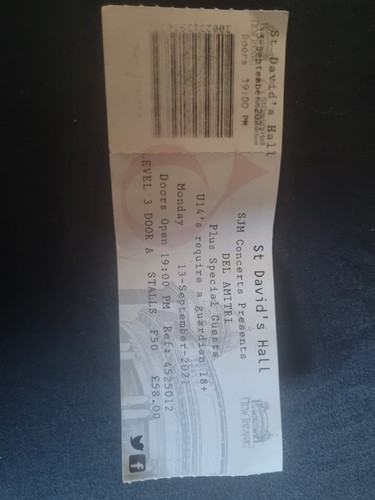 Del amitri used ticket stub - del,