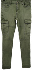 Mens Jeans Cargo Style Green W34/33in x Leg 34in-Primark Used (EBSK4726)