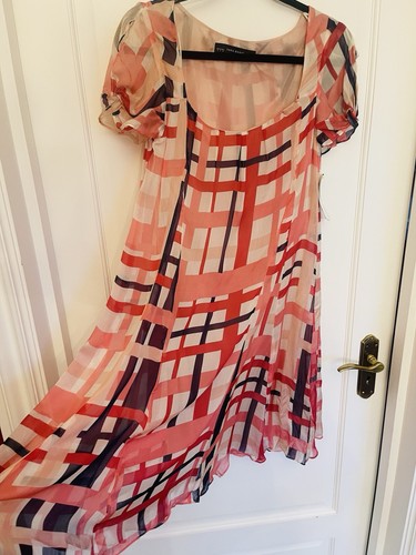 Bnwt zara 100 silk plaid - bnwt,