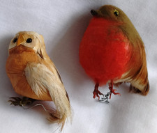 Vintage Christmas Tree or Wreath Decorations Birds  owl & robin