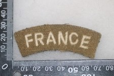 WWII PATTERN BRITISH CLOTH SHOULDER TITLE FRANCE NATIONALITY ARMY #2