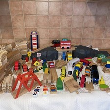 Large wooden train track set bundle. Big Jigs, Ikea,  compatible with brio