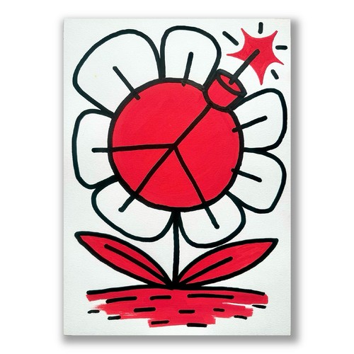 Original red hand drawn - hand,